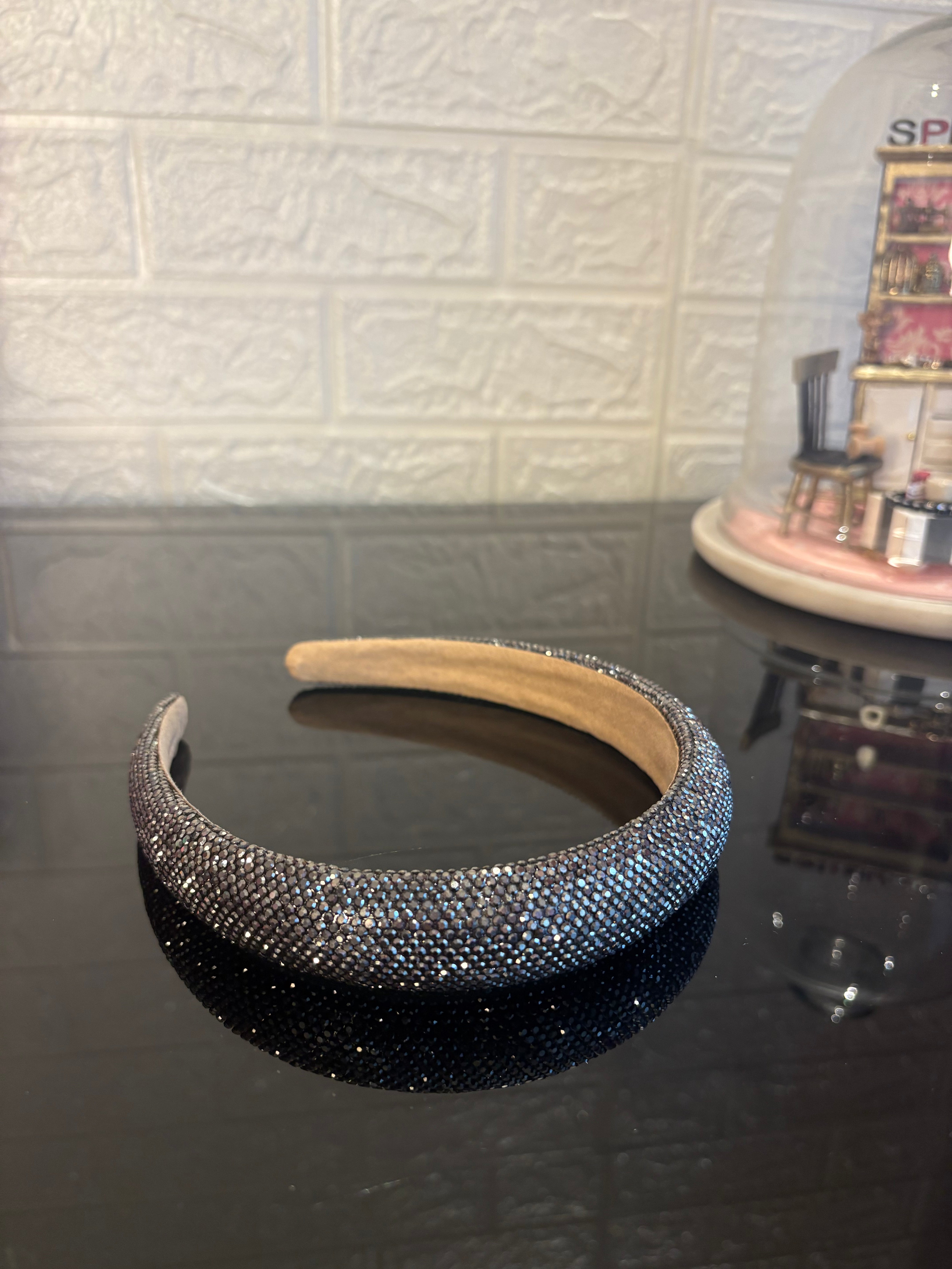 Crystelle Light Grey Rhinestone Hairband