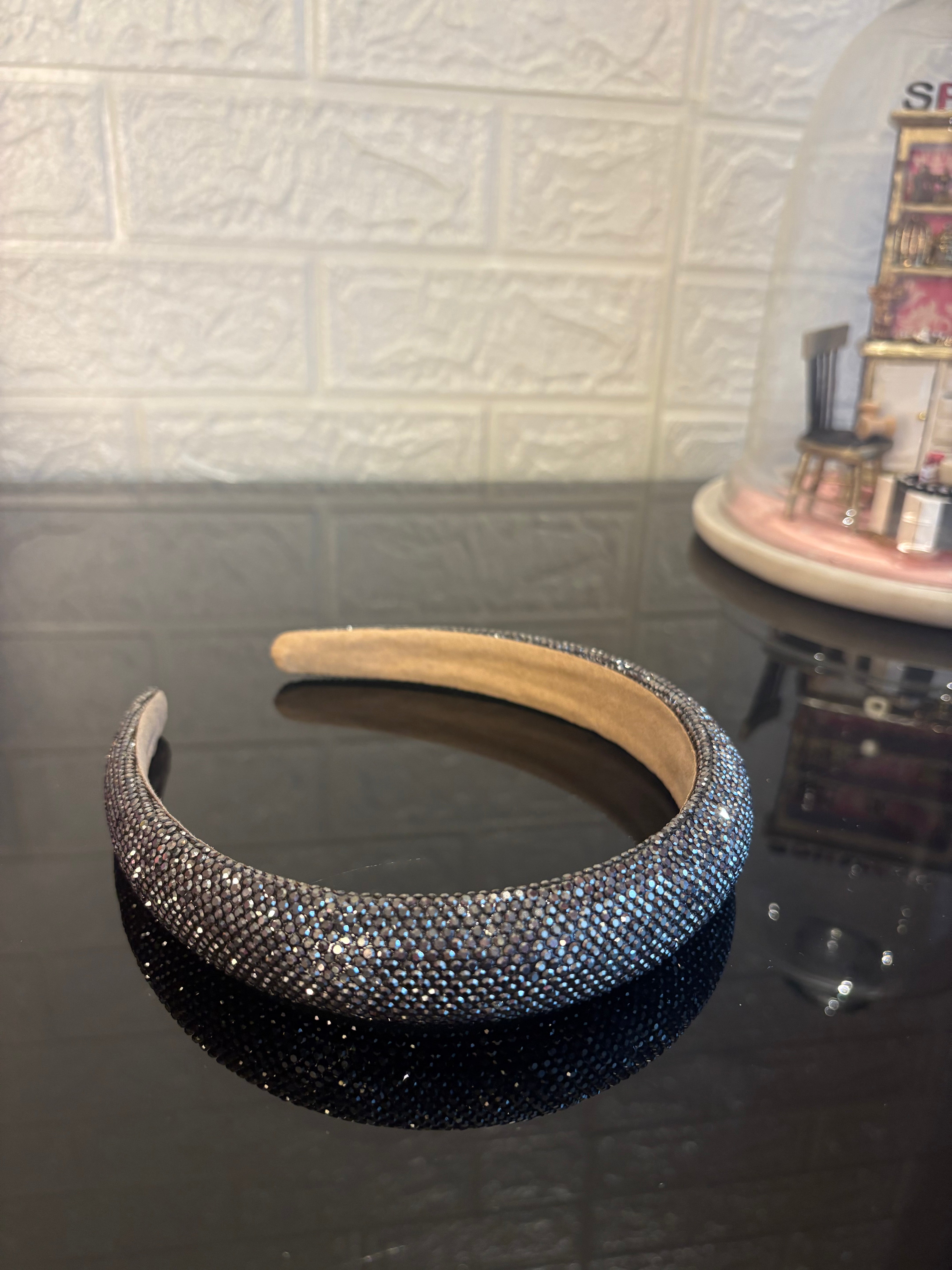 Crystelle Light Grey Rhinestone Hairband