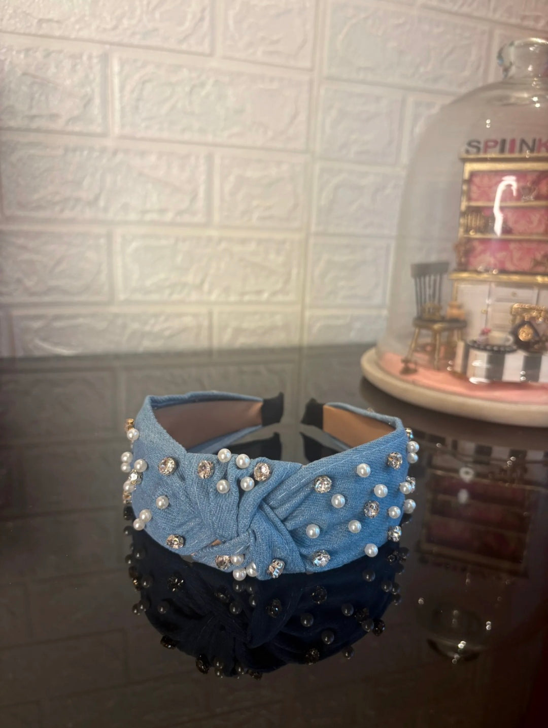 Blue Pearl Denim Hairband