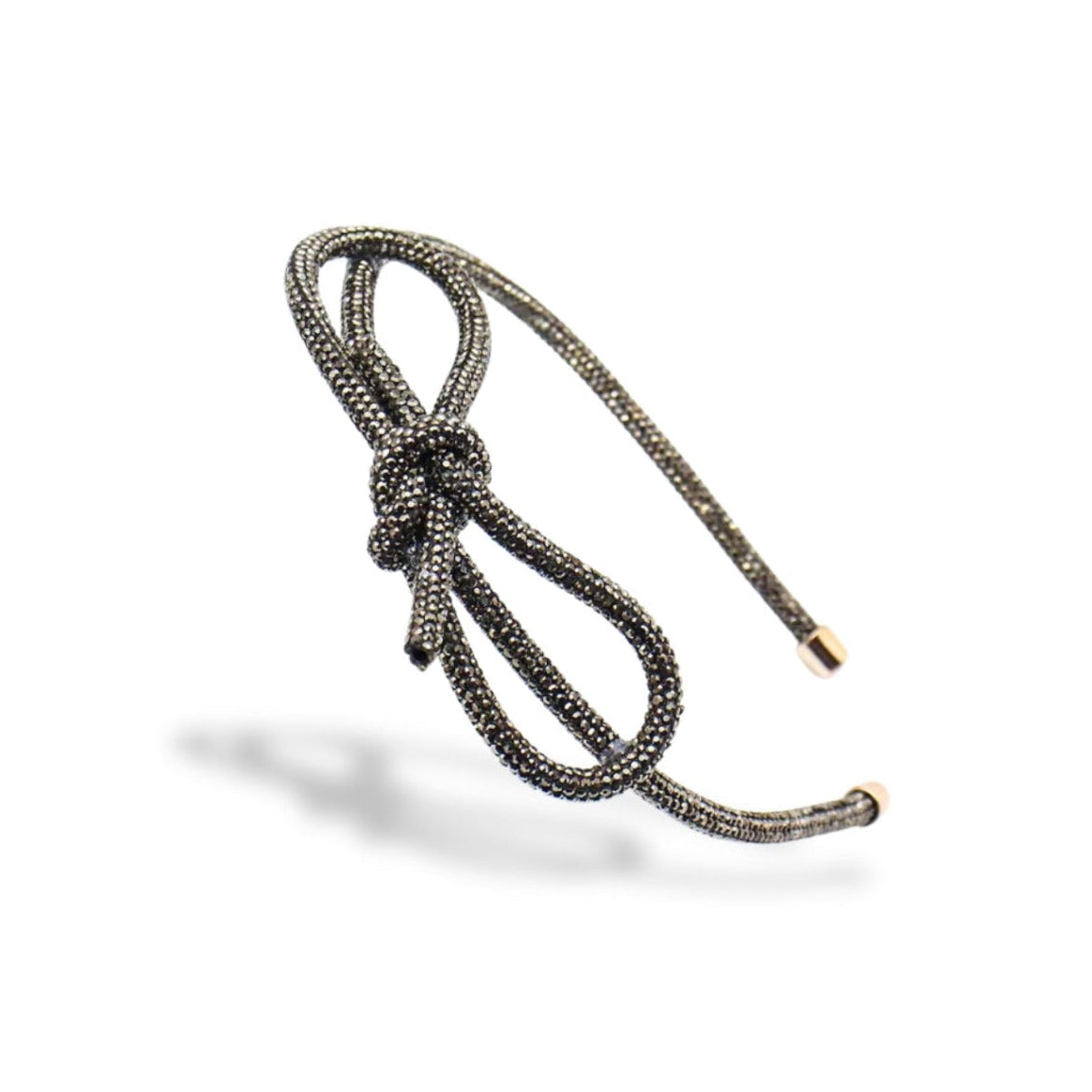 Grey Crystal Knot Hairband