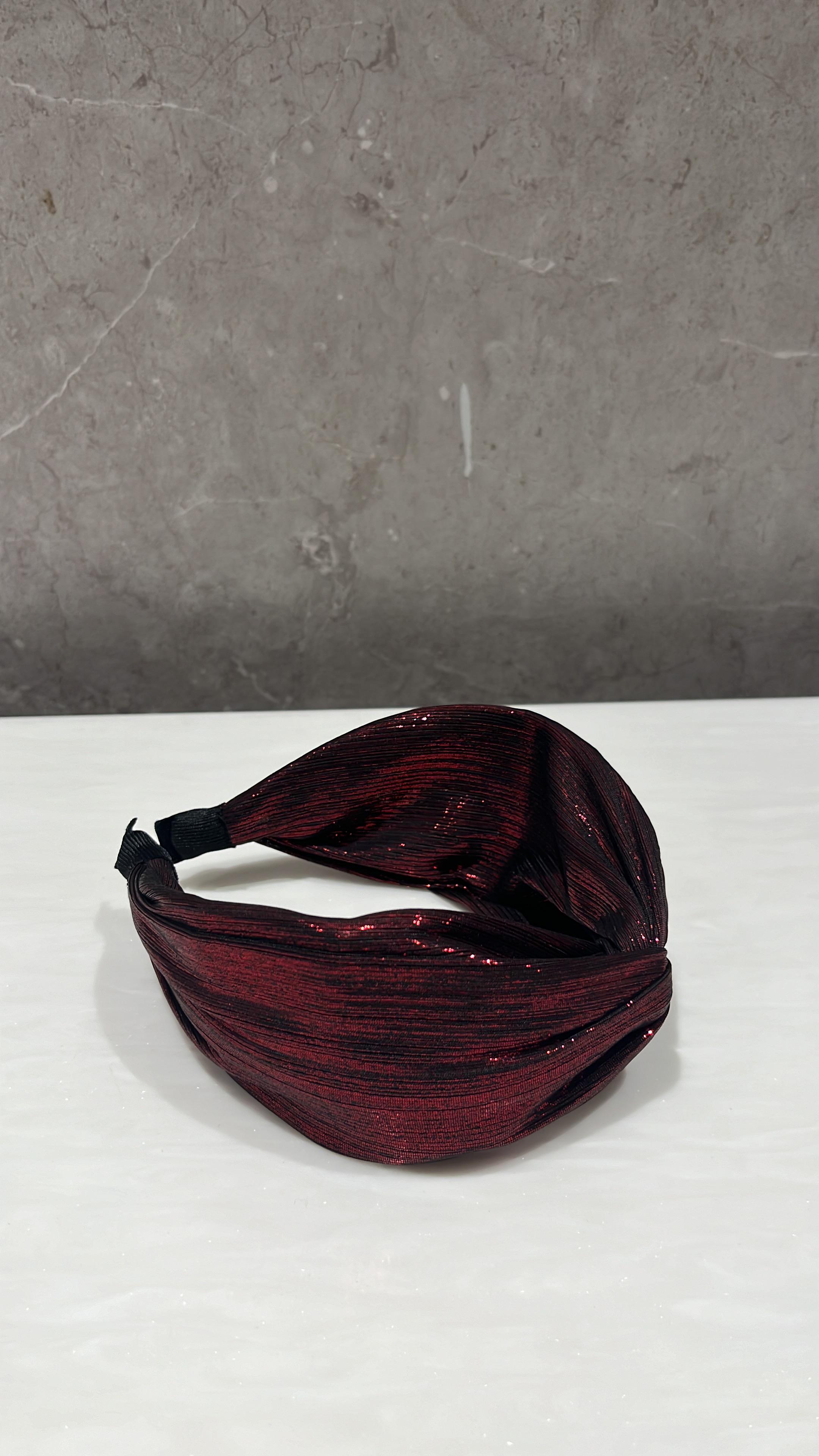 Metallic Maroon Turban Hairband