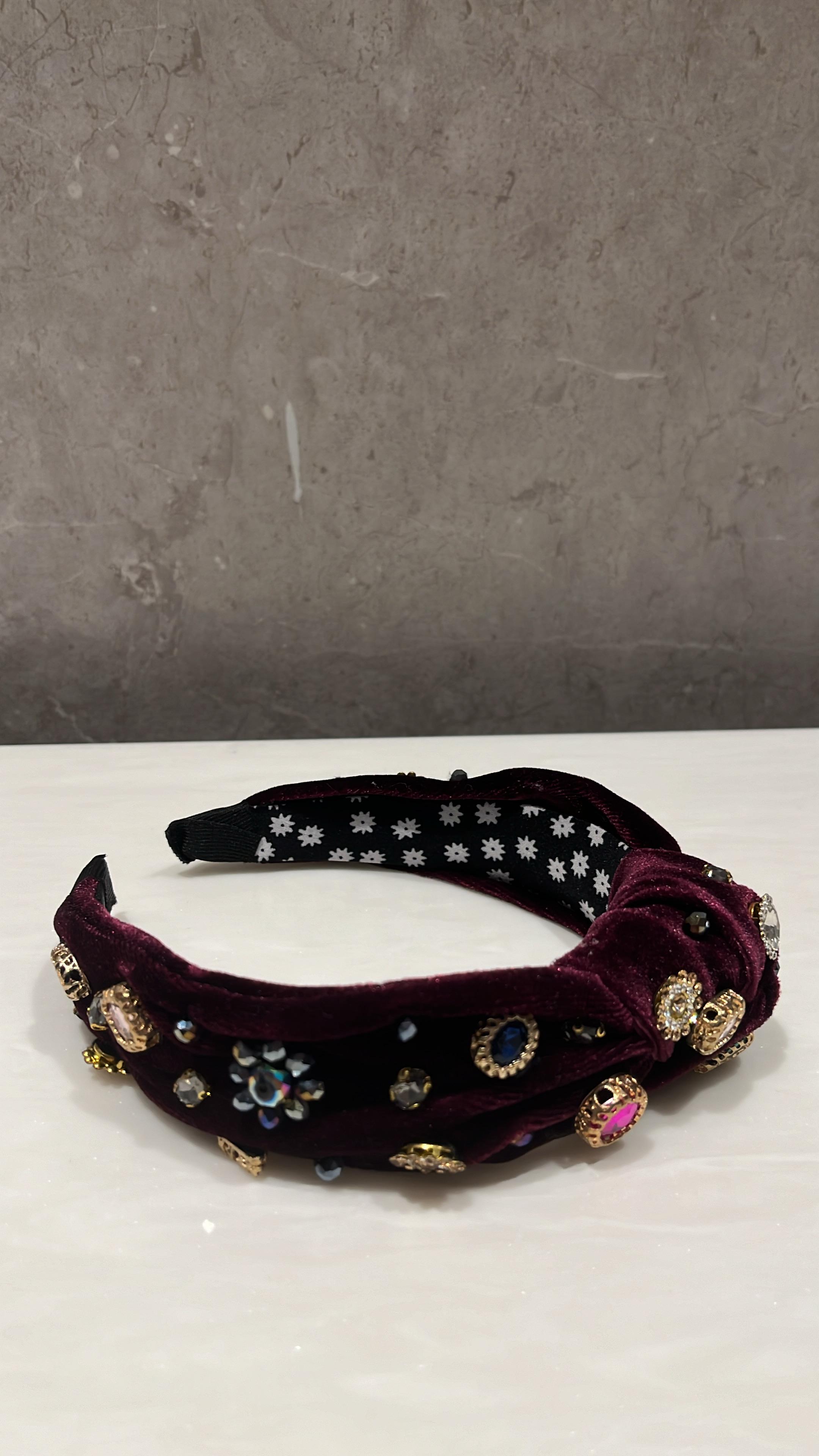 Velvet Treasure Wine Hairband