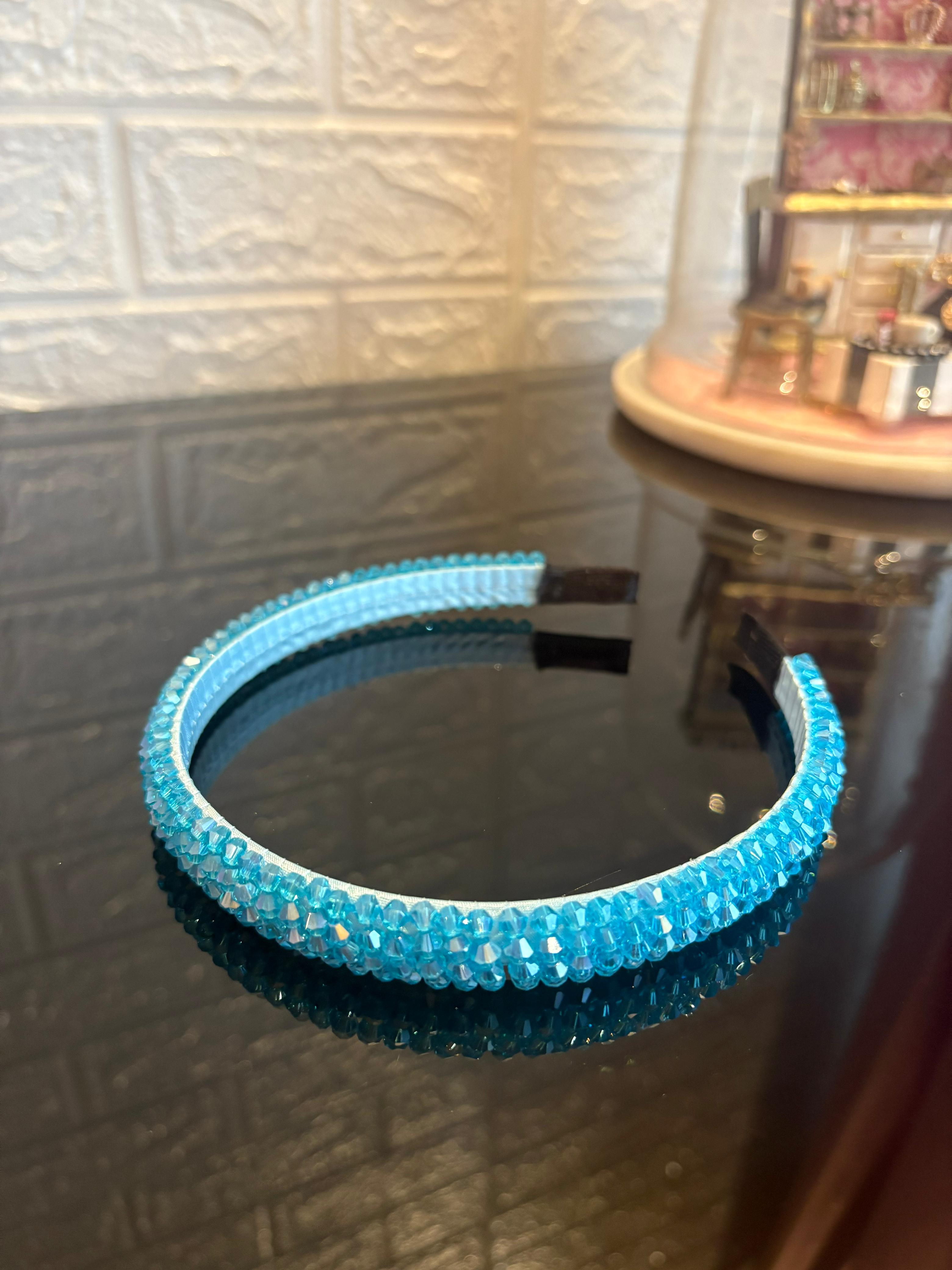 Sky Blue Beaded Hairband