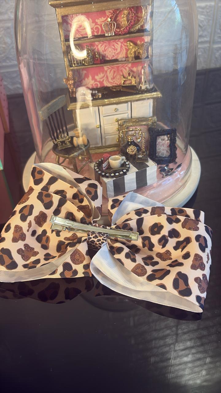 Leopard Print Hair Bow