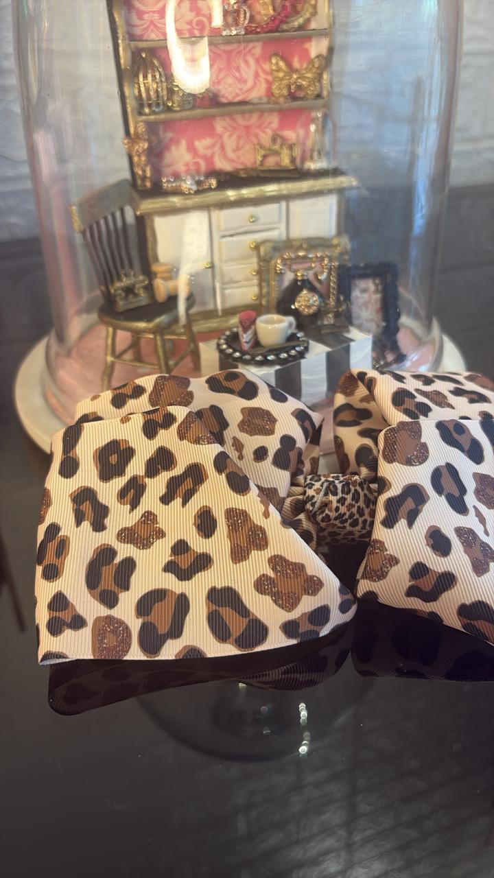 Leopard Print Hair Bow