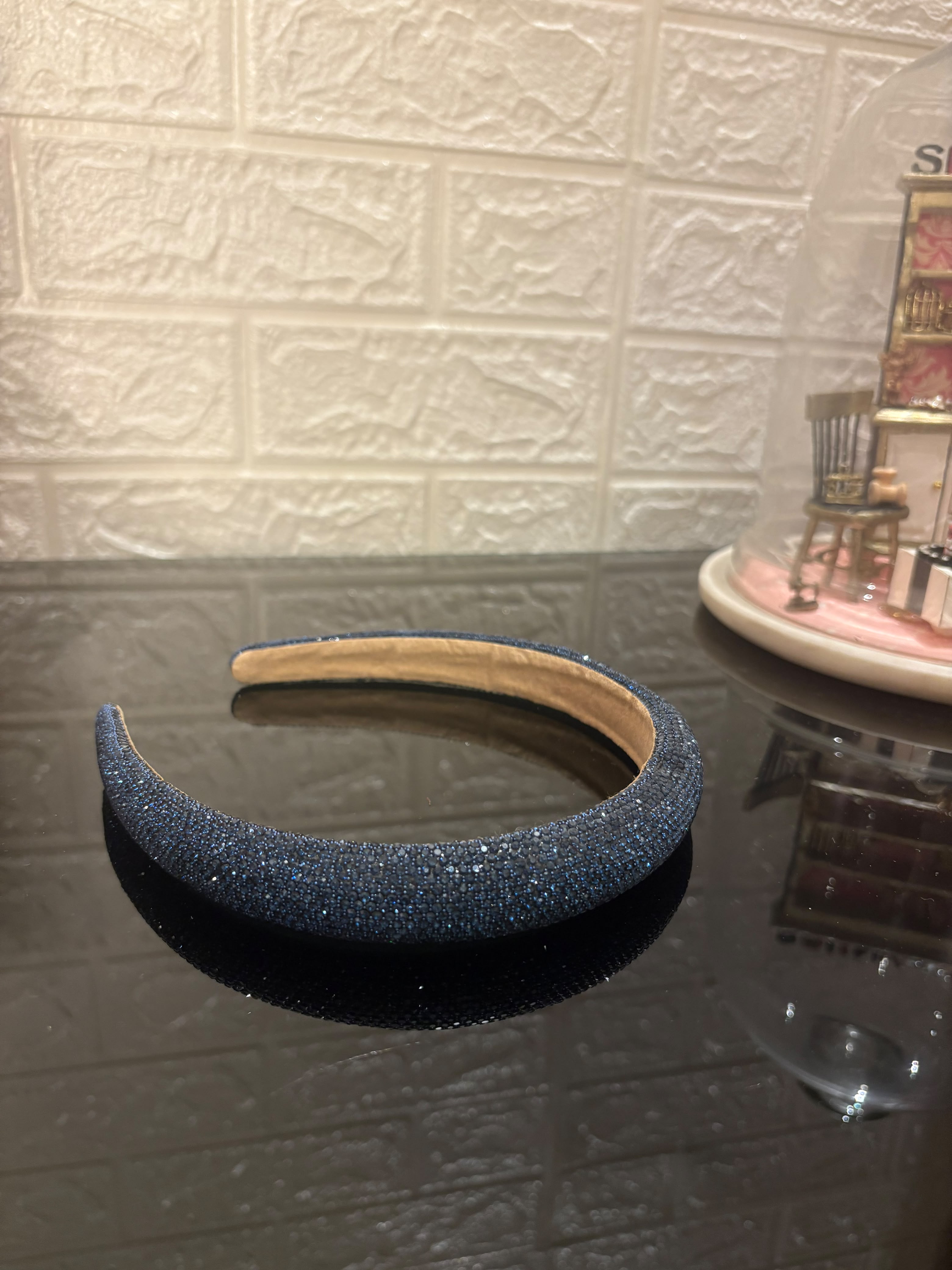 Navy Blue Rhinestone Headband