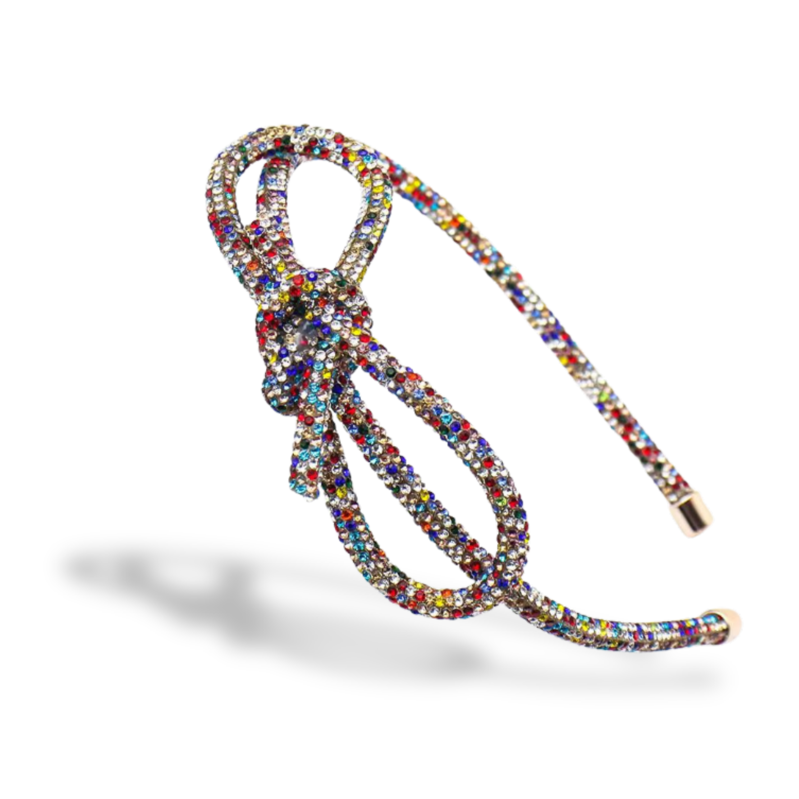 Multicolor Crystal Knot Hairband