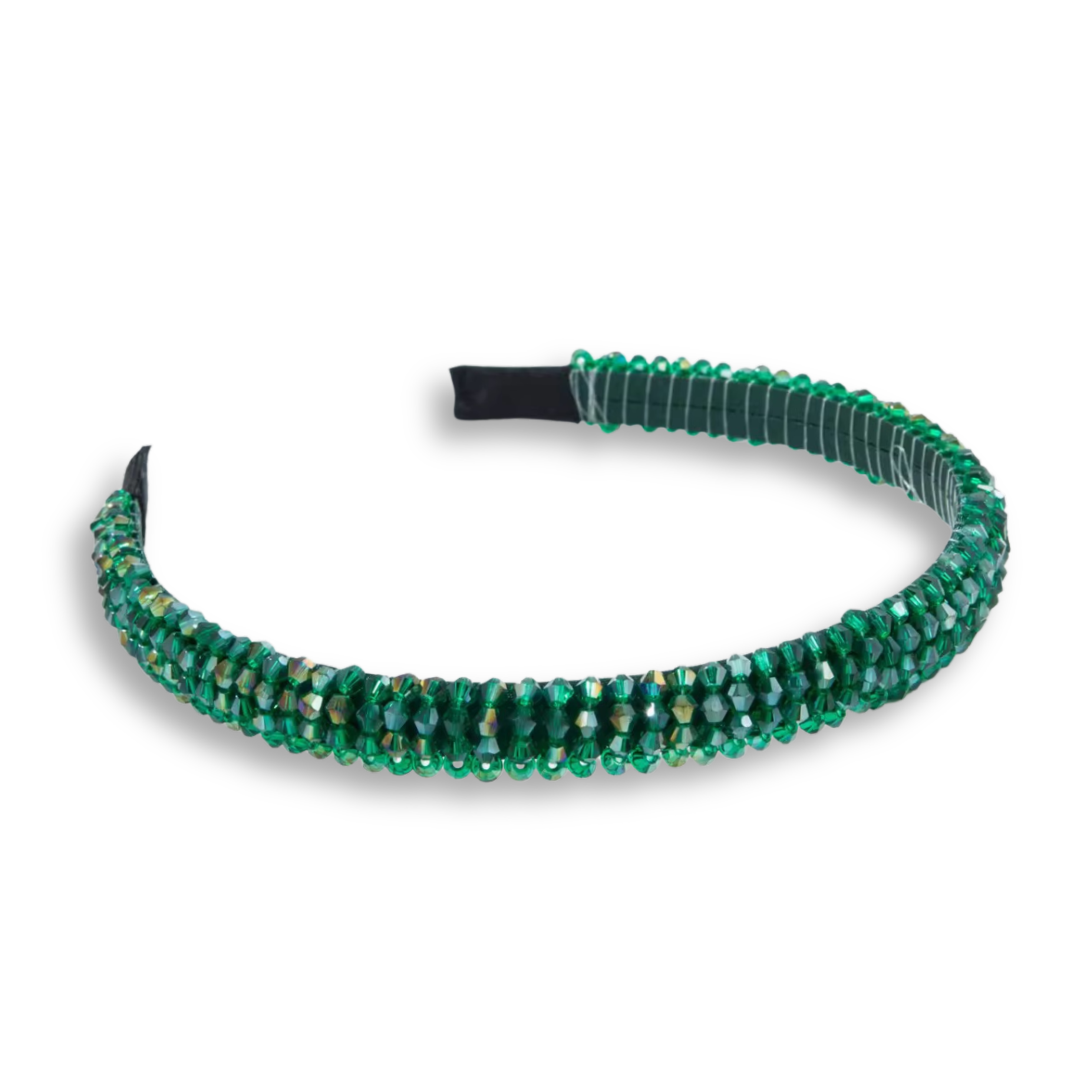 Dark Green Beaded Hairband